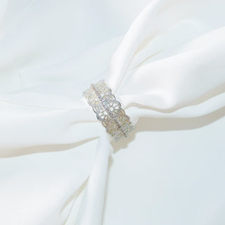 Silver Plated Geometric Open Ring – Vintage Lace