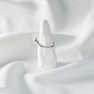 S925 Silver Pearl Open Ring for Women – Minimalist Adjustable