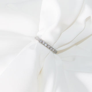 S925 Sterling Silver CZ Eternity Band Ring – Full Pave Cubic Zirconia