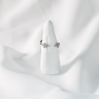 S925 Silver Flower Ring with Cubic Zirconia