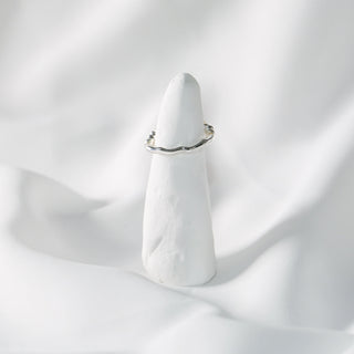 Sterling Silver Pearl Bead Half Hoop Ring