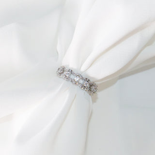 Silver Lace CZ Ring | Elegant Open Band Stackable