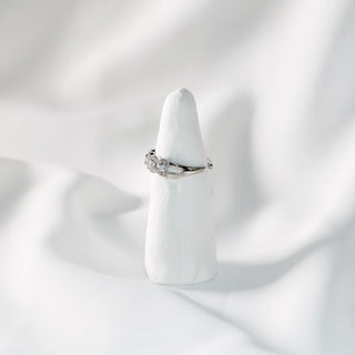 Silver Lace CZ Ring | Elegant Open Band Stackable