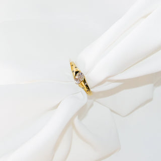 Matte Gold CZ Starburst Open Ring – Elegant Stackable