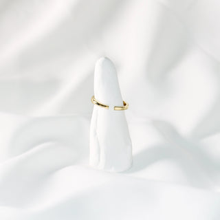 Matte Gold CZ Starburst Open Ring – Elegant Stackable