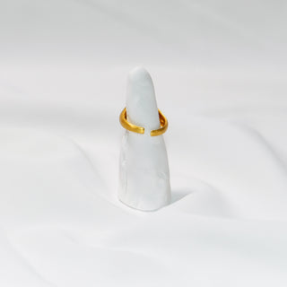 Vintage Gold Plated Black Stone Halo Ring Adjustable Open Band CZ Diamond Statement Ring for Women