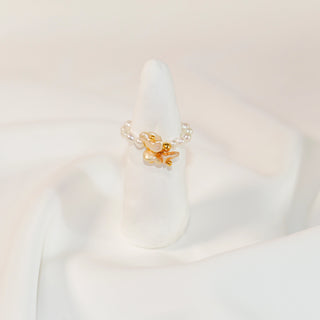 Baroque Freshwater Pearl Flower Beaded Ring