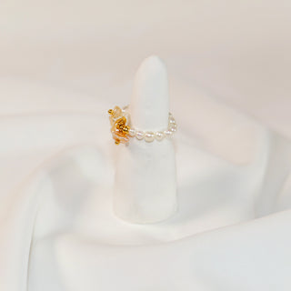 Baroque Freshwater Pearl Flower Beaded Ring