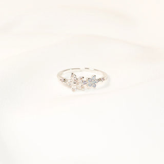 Icy Blue Snowflake & Star Open Ring