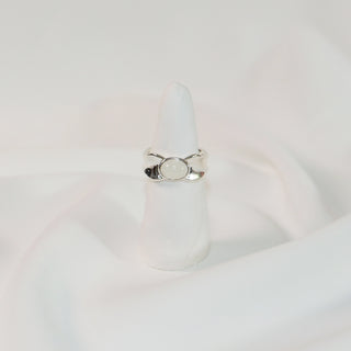 Milky White Cat’s Eye Sculptural Adjustable Ring