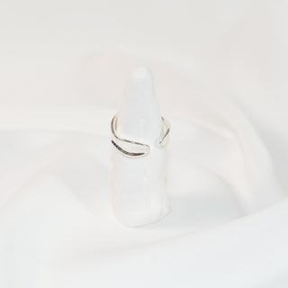 Milky White Cat’s Eye Sculptural Adjustable Ring