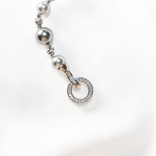 Tahitian Pearl & Cubic Zirconia Bracelet –  Elegant Toggle Clasp