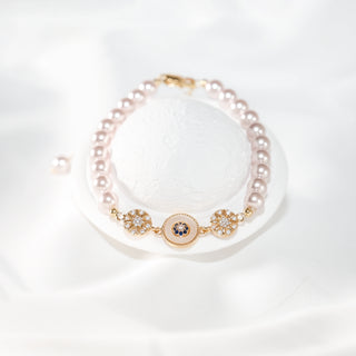 Pearl & Mother of Pearl Bracelet with Gold Plated Star Charms & Cubic Zirconia