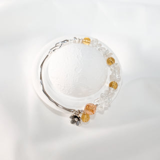 Crystal Beaded Silver Cuff Bracelet – Elegant Minimalist