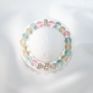 Pastel Rainbow Crystal Beaded Stretch Bracelet
