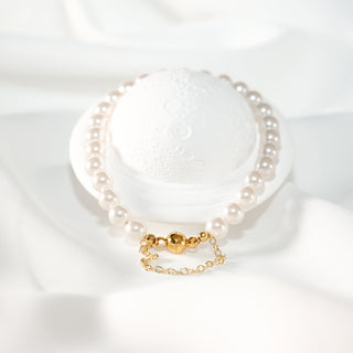 6mm Freshwater Pearl Bracelet with Gold Magnetic Clasp
