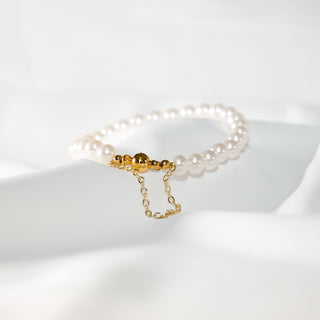 6mm Freshwater Pearl Bracelet with Gold Magnetic Clasp
