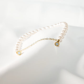 6mm Freshwater Pearl Bracelet with Gold Magnetic Clasp