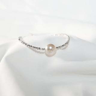 White Pearl & Grey Freshwater Pearl Beaded Bracelet Set