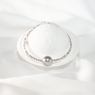 White Pearl & Grey Freshwater Pearl Beaded Bracelet Set