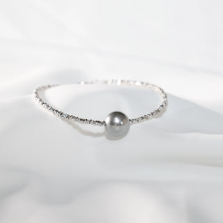 White Pearl & Grey Freshwater Pearl Beaded Bracelet Set