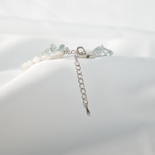 Double Layer Sea Blue Stone Beaded Bracelet – Natural Crystal & Pearl Stackable Jewelry