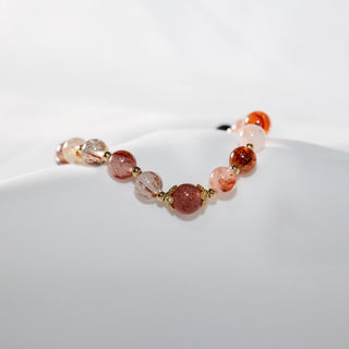Natural Strawberry Quartz Pi Xiu Bracelet – Elastic Beaded