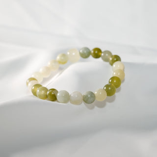 Grape Milk Stone Beaded Bracelet | Natural Gemstone Elastic Stretch Bracelet
