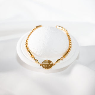 Gold Plated Chinese Fortune Charm Bracelet