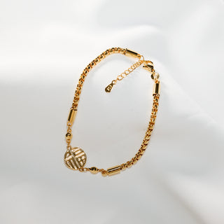 Gold Plated Chinese Fortune Charm Bracelet