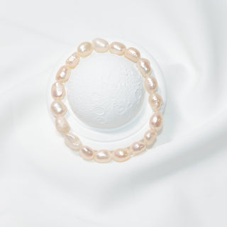 Irregular Natural Freshwater Pearl Bracelet Stretch Elastic Beaded Minimalist Jewelry Gift for Women