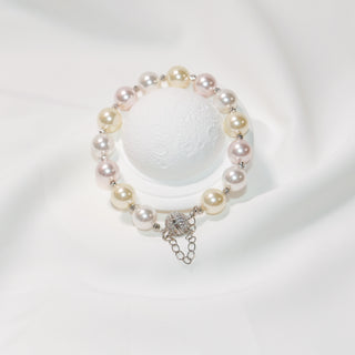 Multicolor Freshwater Pearl Bracelet Magnetic Clasp 925 Silver CZ Charm Elegant Jewelry for Women Gift