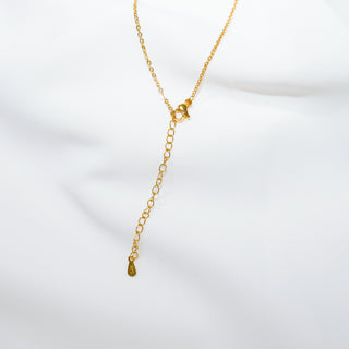 White Opal Gourd Pendant Necklace with Cubic Zirconia – Gold Plated