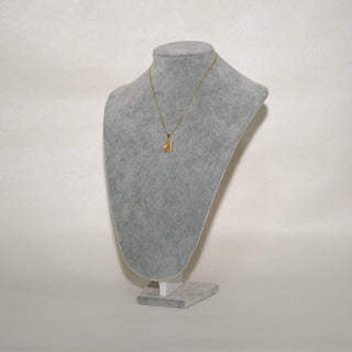 White Opal Gourd Pendant Necklace with Cubic Zirconia – Gold Plated