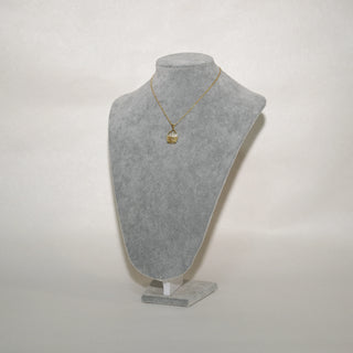 Gold Plated Pearl Basket Necklace – Elegant 3D Woven Pendant with Cubic Zirconia