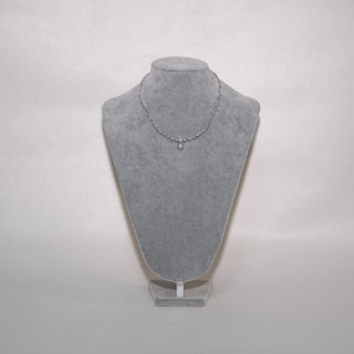 White Pearl & Grey Tahitian Pearl Necklace | Silver Plated Bead Chain with Drop Pendant