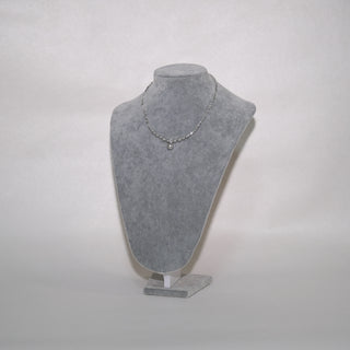 White Pearl & Grey Tahitian Pearl Necklace | Silver Plated Bead Chain with Drop Pendant