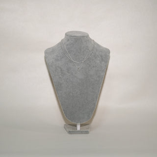 Minimalist Double Layer Silver Teardrop Necklace