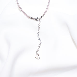 Pink Pearl Pendant Necklace with CZ Accent