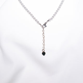 Sterling Silver Baby Pearl Necklace with CZ Pendant