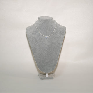 Sterling Silver Baby Pearl Necklace with CZ Pendant