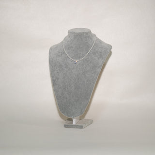 Sterling Silver Baby Pearl Necklace with CZ Pendant