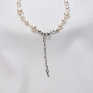 Sterling Silver Pearl Necklace with Detachable Cushion-Cut CZ Pendant