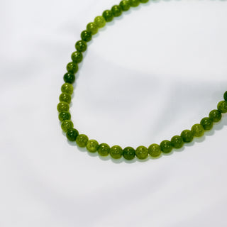 Natural Green Stone Beaded Necklace, Fresh Grape Green, 8mm / 10mm