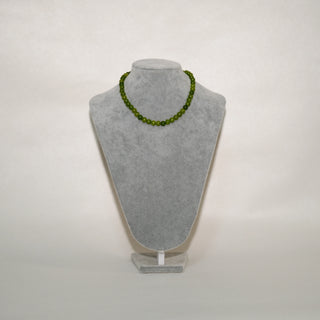 Natural Green Stone Beaded Necklace, Fresh Grape Green, 8mm / 10mm