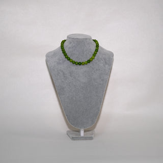 Natural Green Stone Beaded Necklace, Fresh Grape Green, 8mm / 10mm