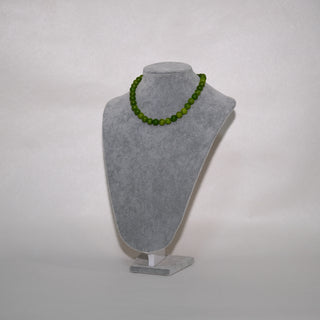 Natural Green Stone Beaded Necklace, Fresh Grape Green, 8mm / 10mm