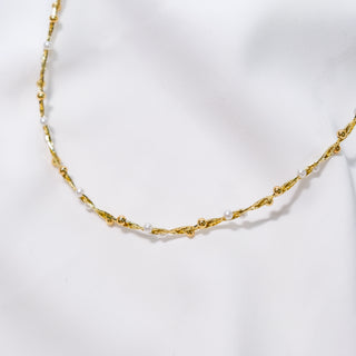 Vintage Braided Baby Bead Necklace in Sterling Silver