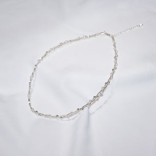 Vintage Braided Baby Bead Necklace in Sterling Silver