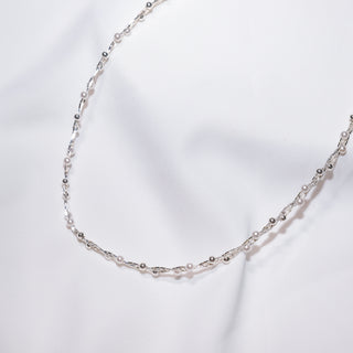 Vintage Braided Baby Bead Necklace in Sterling Silver